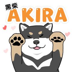 [LINEスタンプ] クロ柴犬アキラ 3