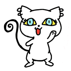 [LINEスタンプ] 気軽に使える白猫スタンプの画像（メイン）