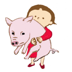 [LINEスタンプ] こどもや動物は一生懸命遊ぶ。