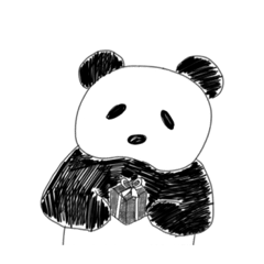 [LINEスタンプ] 無言白黒パンダ