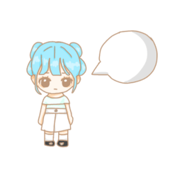 [LINEスタンプ] 水色の無感心の女の子