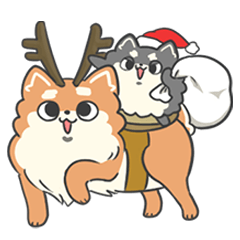 [LINEスタンプ] 台湾の柴犬ハッピーピピメリークリスマス編の画像（メイン）