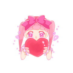 [LINEスタンプ] ぴんくいっぱいおんなのこ