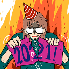 [LINEスタンプ] あけましておめでとう ＆ メガネマン