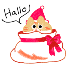 [LINEスタンプ] ドイツ語でクリスマスを祝うねこ