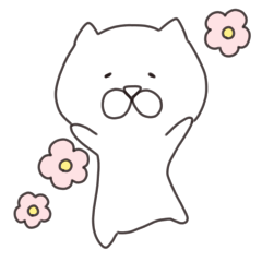 [LINEスタンプ] ゆるーいしろいねこ。