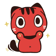 [LINEスタンプ] 赤べこ猫LINEスタンプ