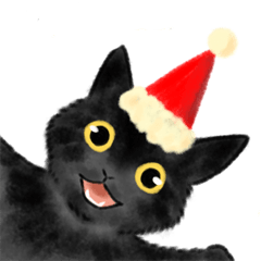 [LINEスタンプ] 黒猫のやまとくん基本の冬のご挨拶