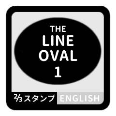 [LINEスタンプ] LINE OVAL 1【英語編】[⅔]ブラック