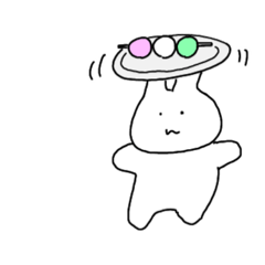 [LINEスタンプ] 白！黒！灰色！うさぎ御三家と猫