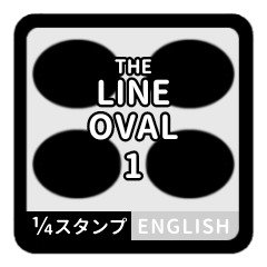 [LINEスタンプ] LINE OVAL 1【英語編】 [¼]ブラック