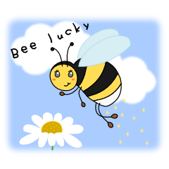 [LINEスタンプ] Bumblebee, flower ＆ English