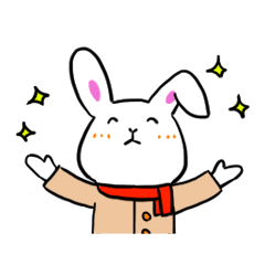 [LINEスタンプ] てれやなうさぎの冬