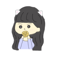 [LINEスタンプ] たぶん猫なおんなのこ