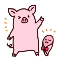 [LINEスタンプ] ぶたちゃんとハム紳士