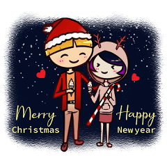 [LINEスタンプ] 水と静のクリスマス