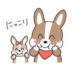 [LINEスタンプ] ちびでかコーギー