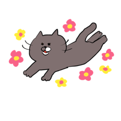 [LINEスタンプ] ぽちゃ猫むくちゃん