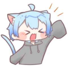 [LINEスタンプ] あおねこくん