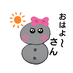 [LINEスタンプ] ピンクリボンの雪だるま