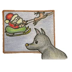 [LINEスタンプ] まっくろ犬あめくん  クリスマス/冬/お正月