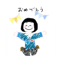 [LINEスタンプ] おかっぱの女の子〚2〛