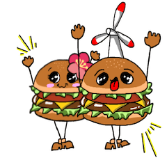 [LINEスタンプ] ペニンシュラバーガー