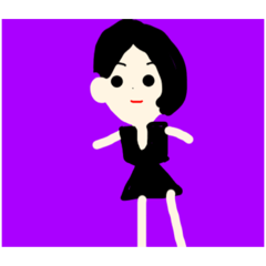 [LINEスタンプ] 個性派黒い女の子