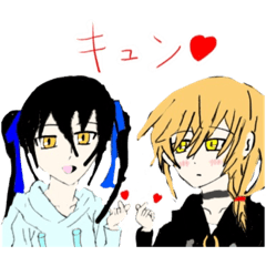 [LINEスタンプ] 黒と空色のパーカー女子スタンプ