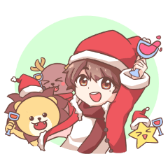 [LINEスタンプ] V.K - クリスマス＋謹賀新年