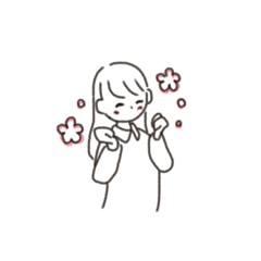 [LINEスタンプ] 無口な大学生(girl)