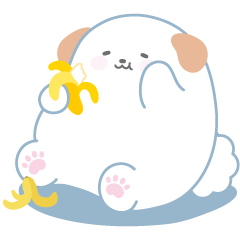 [LINEスタンプ] 雲犬ハビビの日頃可愛い挨拶編