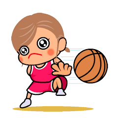 [LINEスタンプ] スポーツシリーズNo.9 女子バスケ選手の画像（メイン）