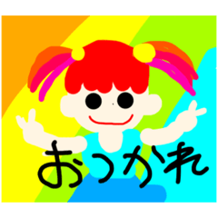 [LINEスタンプ] カラフル女の子挨拶