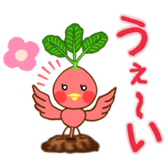 [LINEスタンプ] 赤カブ？ラディッシュ？鳥？？う、うさぎ？