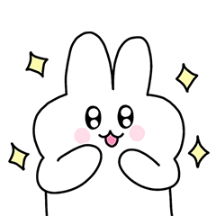 [LINEスタンプ] か わ い ラ 니 ー ウ サ ギ _4