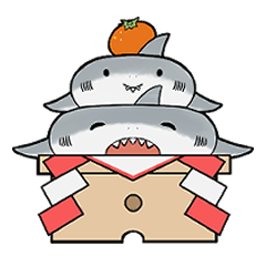 [LINEスタンプ] サメと正月_通年販売の画像（メイン）