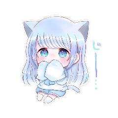 [LINEスタンプ] イラスト感溢れる猫耳な女の子のスタンプ 