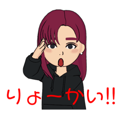 [LINEスタンプ] ピンクアッシュヘアーの女の子