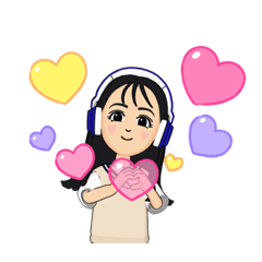 [LINEスタンプ] ヘッドホンのJK