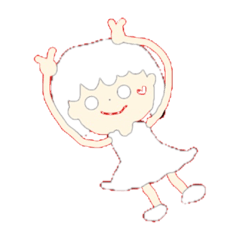 [LINEスタンプ] 背景切り取り練習女の子