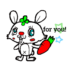 [LINEスタンプ] 英語で話すウサギ