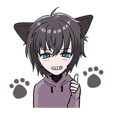 [LINEスタンプ] 糸目の猫背君