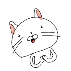 [LINEスタンプ] かわいい白猫擬スタンプの画像（メイン）