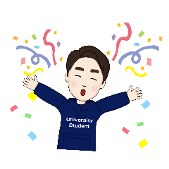 [LINEスタンプ] University Student 大学生