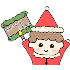 [LINEスタンプ] 天然パーマ【天パくん】クリスマス