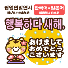 [LINEスタンプ] ❤️飛び出る♡雪の年末年始[韓国語＆日本語]