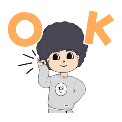 [LINEスタンプ] イロック6(髪の毛がアフロになったボーイ)