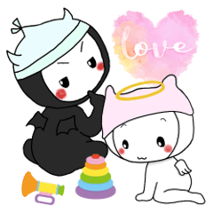 [LINEスタンプ] ベビ天使ちゃんとベビ悪魔くん