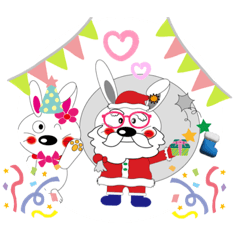 [LINEスタンプ] うさぎ君サンタ